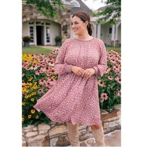 Gal Meets Glam Wimberly Floral Long Sleeve Dress